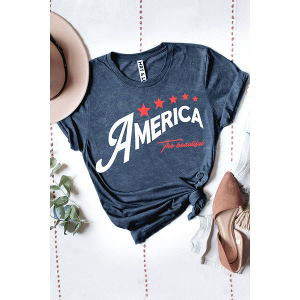 THE BEAUTIFUL AMERICA MINERAL GRAPHIC TEE: Mineral Red / L