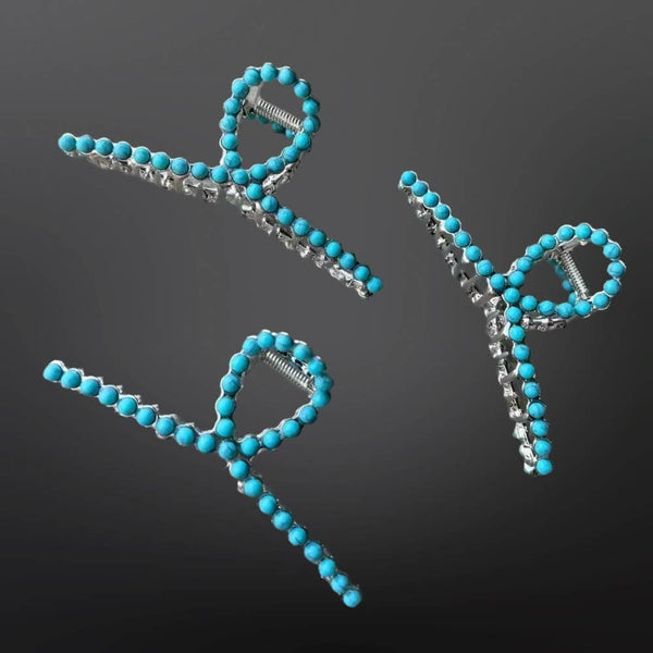 Faux Turquoise Claw Clip - Western Hair Clip: Small-Square