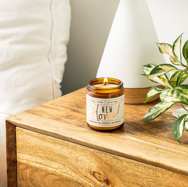 Soy Candle - New Home - 9oz Amber Jar