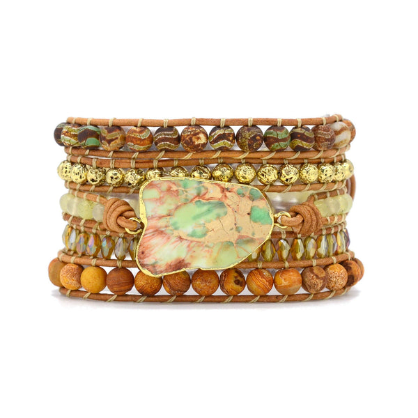 Emperor Jasper Treasure Wrap Beaded Bracelet