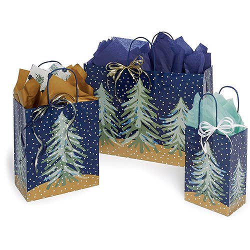 Gift Bag - Midnight Flurry Paper Christmas - 5.25x3.50x8.25"