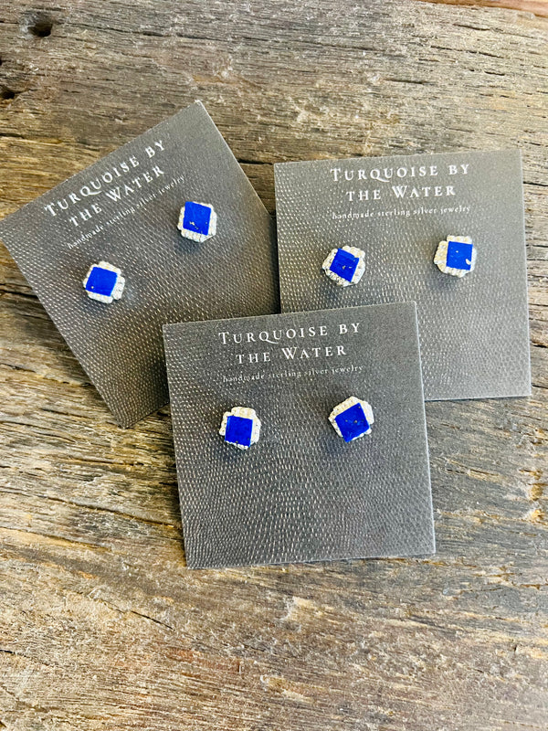 Lapis Square Studs