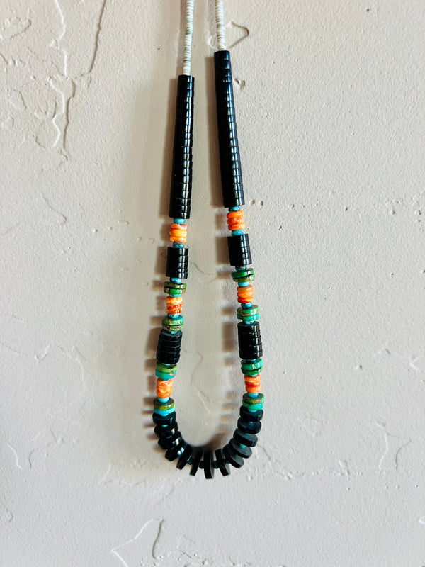 Necklace - Jet, Turquoise & Spiney Oyster