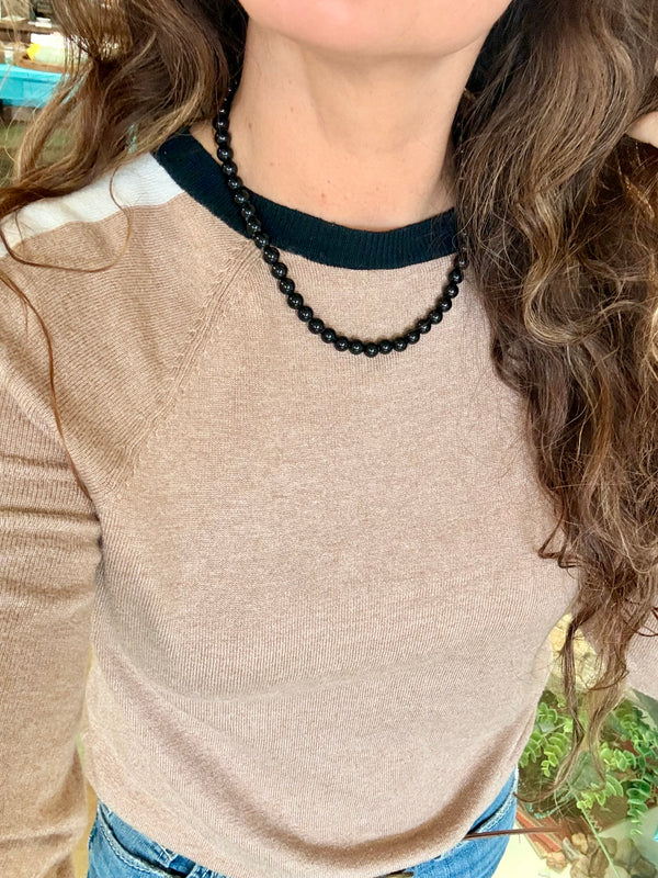 Black Onyx Pearl Necklace