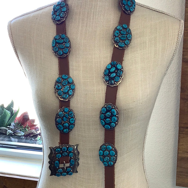 Large Turquoise Stone Concho Belt