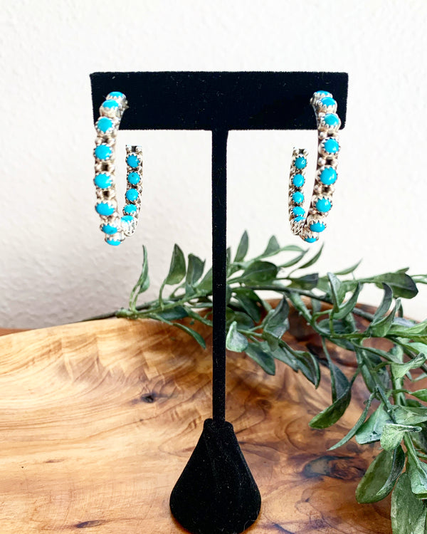 Turquoise Inside-Out Hoops