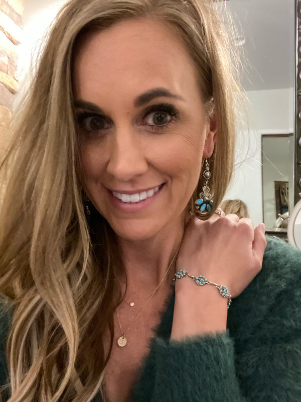 Cluster Link Turquoise Bracelet