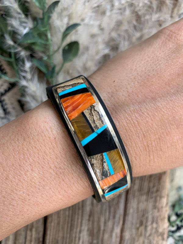 Freebird Leather Bracelet with Mexican Spiney Oyster Shell