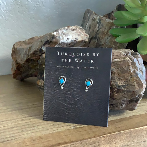 Turquoise Raindrop Stud