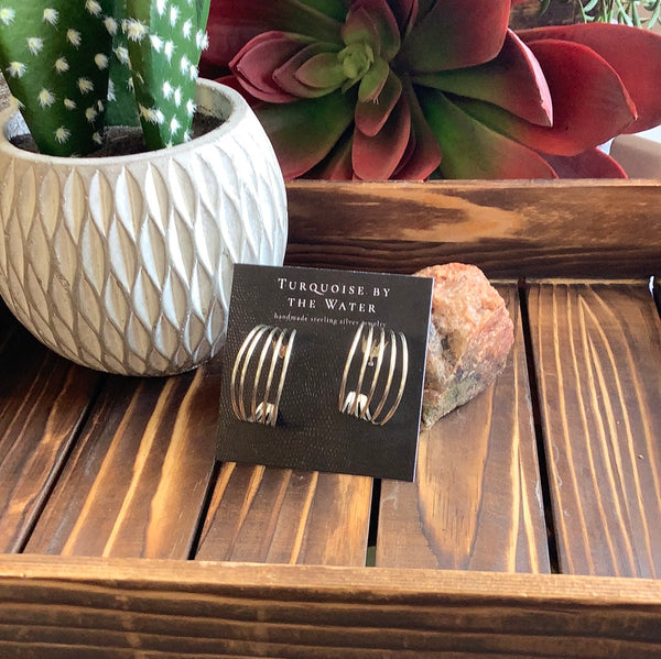 Silver Stacked Hoops
