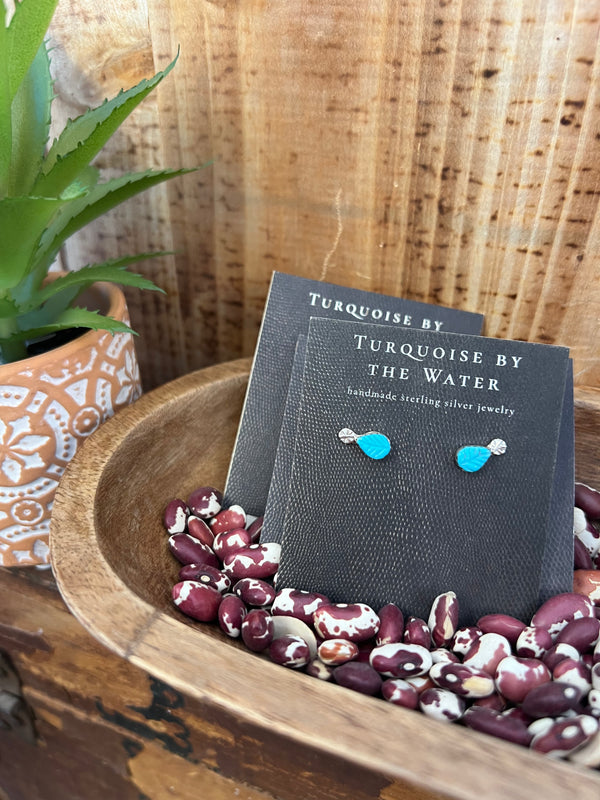 Turquoise Leaf Stud