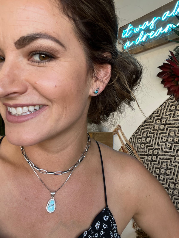 Turquoise Raindrop Stud