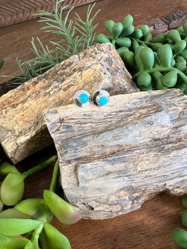 Turquoise and Silver Studs