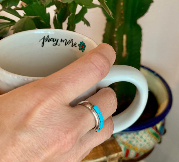 Single Stack Zuni Inlay Ring