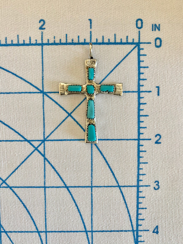 Turquoise Cross Pendant • Medium