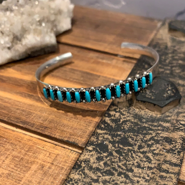 The Kate Bracelet - Silver Cuff / Available in Turquoise or Coral