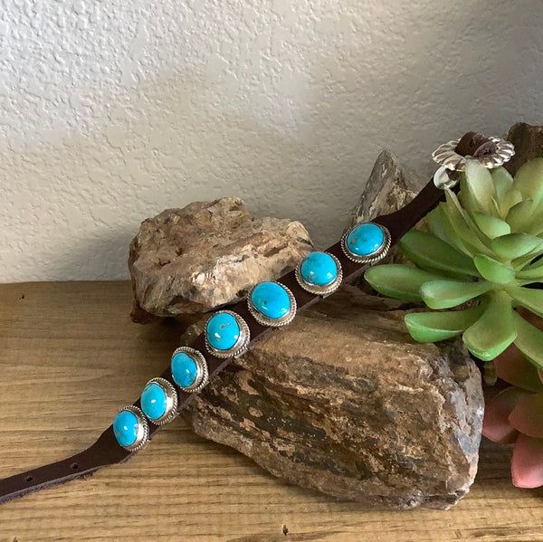 Turquoise & Leather Bracelets
