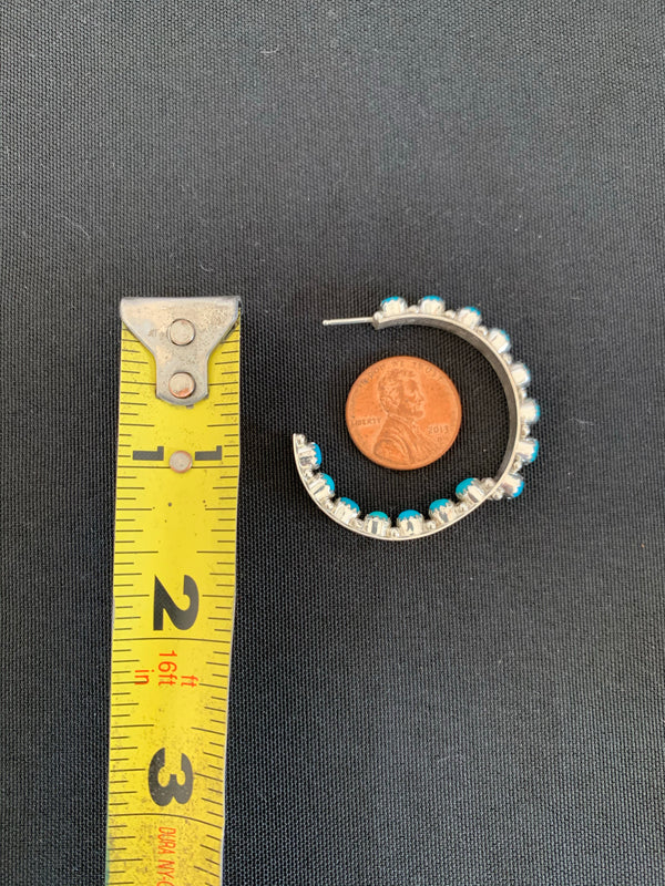 Turquoise Inside-Out Hoops
