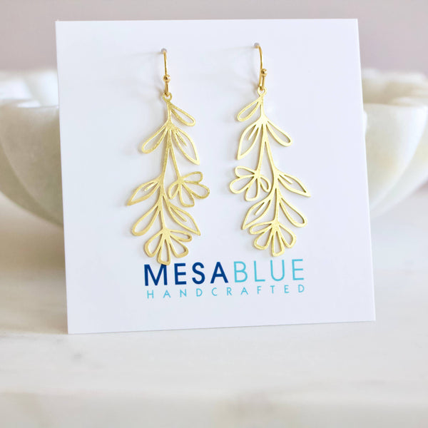 Brass Wild Flower Earrings 