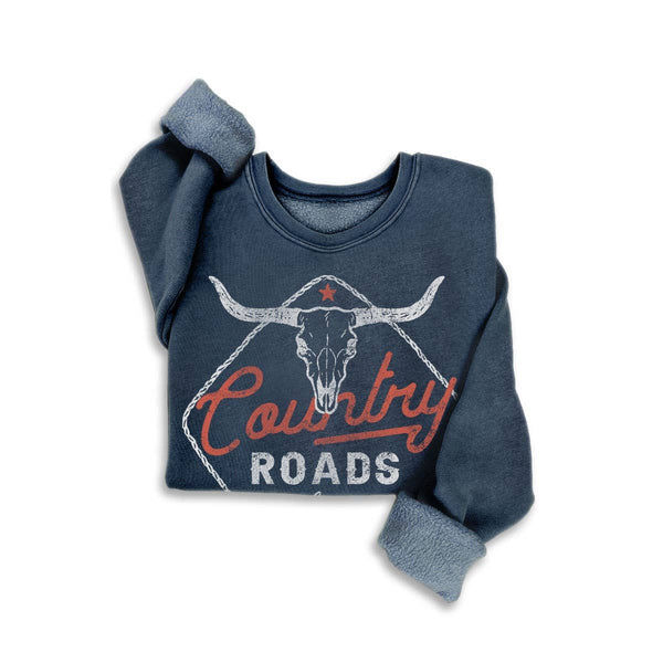 COUNTRY ROADS MINERAL GRAPHIC SWEATSHIRTS: MINERAL HEATHER GREY / S-M-L-XL(1-2-2-1)