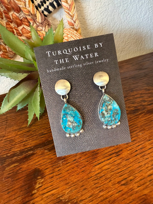 Turquoise & Silver Dangle Drops