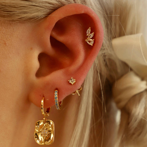 MINI ROUND CZ STUDS: GOLD