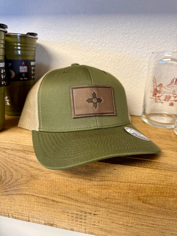Hat - New Mexico Zia | Leather Patch: Moss/Khaki