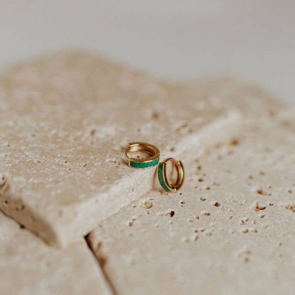 AZ Turquoise Hoops: Gold