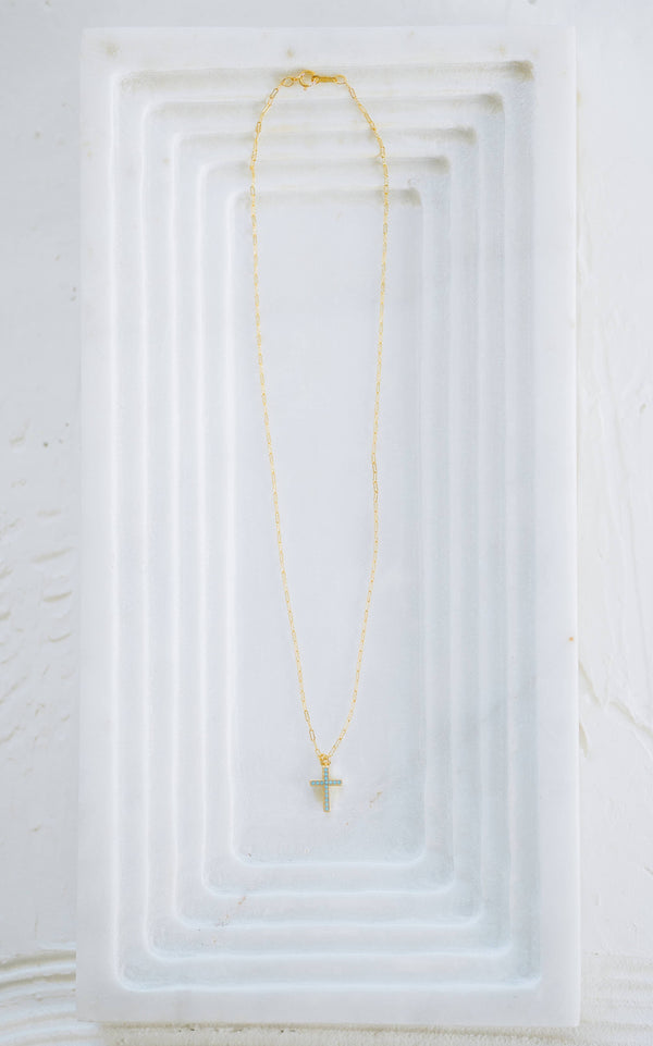 Stevie Cross Necklace: Silver
