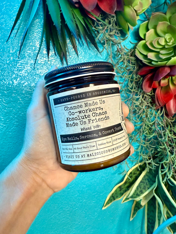 Soy Candle - Chance Made Us Co-workers, Absolute Chaos Made Us Friends