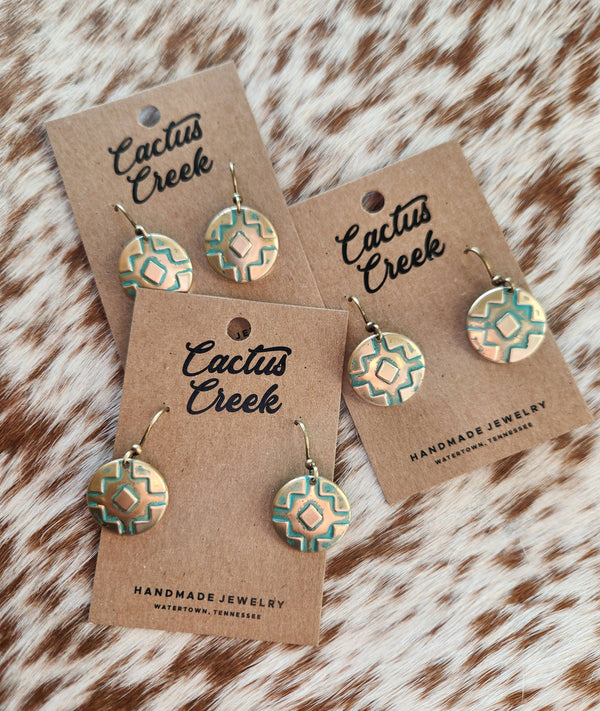 "Lucinda" Petite Southwestern Concho Earrings