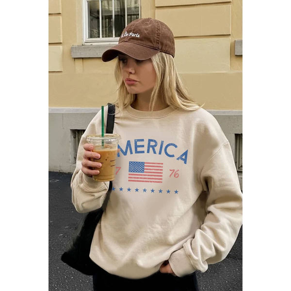 AMERICA 1776 MINERAL GRAPHIC  SWEATSHIRTS: Mineral Lt Blue / S-M-L-XL(1-2-2-1)