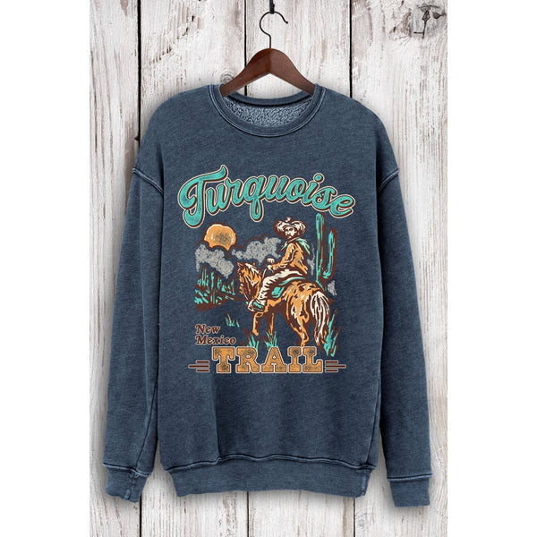 TURQUOISE TRAIL COWBOY MINERAL SWEATSHIRTS: Mineral Navy / S