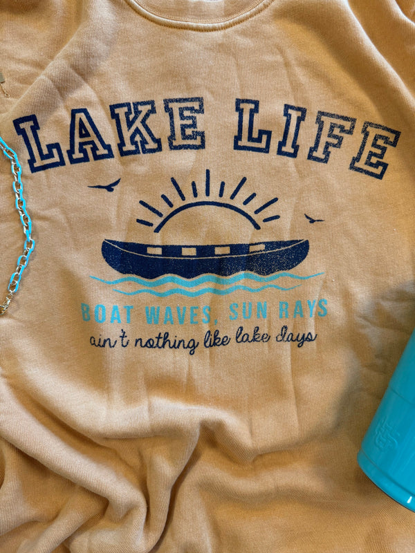 LAKE LIFE MINERAL SWEATSHIRTS: Mineral Mustard / S-M-L-XL(1-2-2-1)