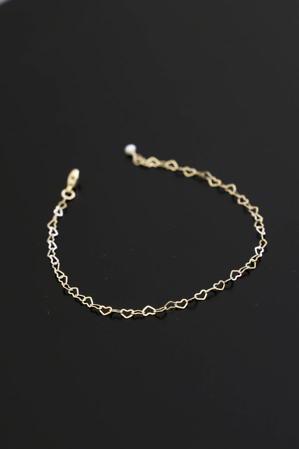 HEART CHAIN BRACELET: Sterling Silver