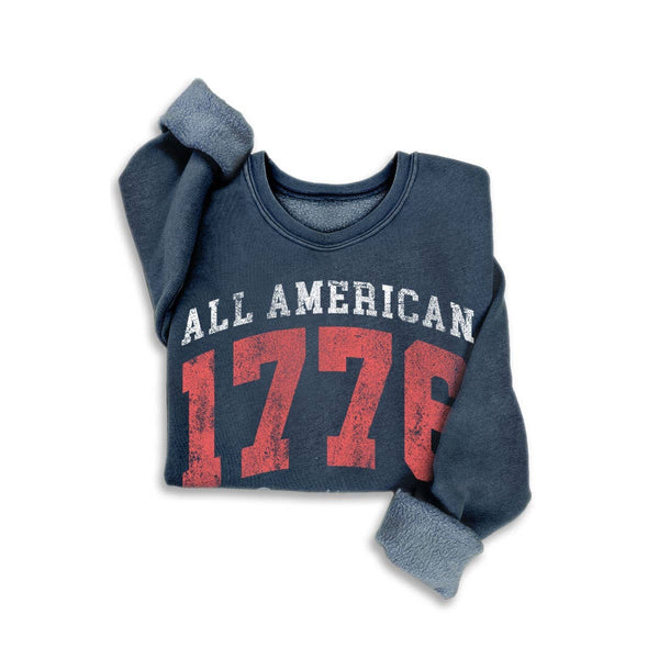 ALL AMERICAN 1776 SWEETHEART MINERAL SWEATSHIRTS: Mineral Navy / S-M-L-XL(1-2-2-1)