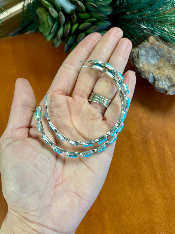 Venti Kingman Turquoise Hoops