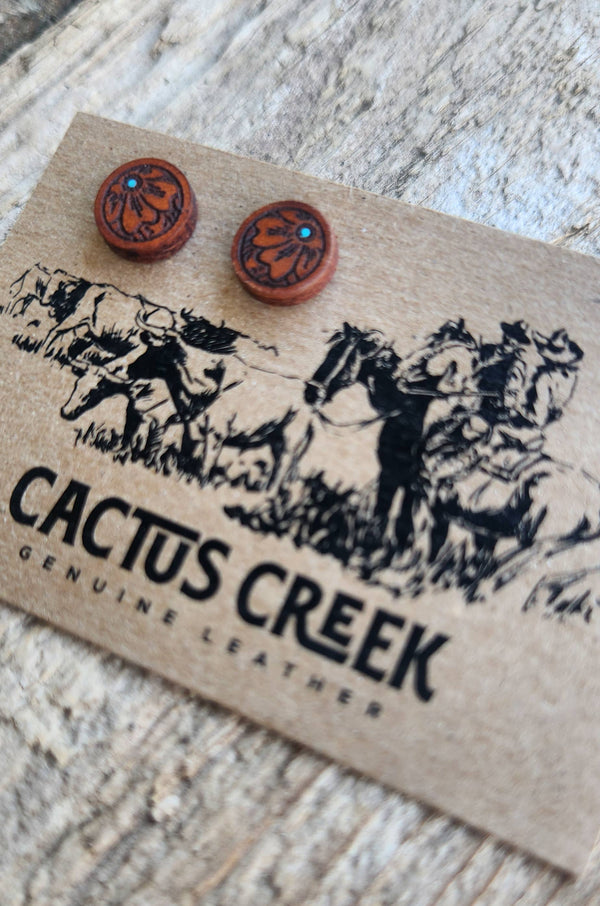 Handmade Leather Earrings - Studs