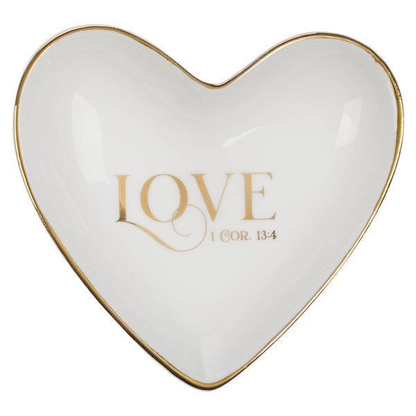 Wedding Gift - Trinket Tray Love Heart Love 1 Cor. 13:4