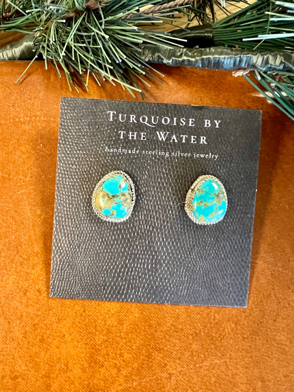 Twisted Rope Turquoise Studs - Style 3