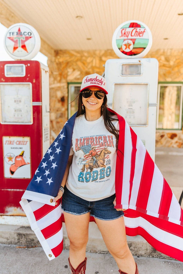American Rodeo 4th July Graphic Tee: Natural / S