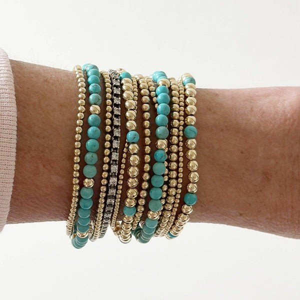 Chelsea Bracelets, Turquoise: Turquoise with Gold