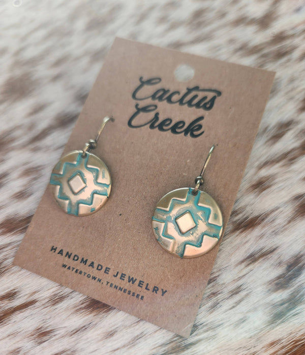 "Lucinda" Petite Southwestern Concho Earrings
