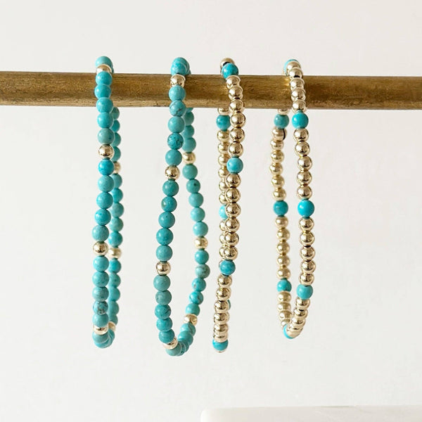 Chelsea Bracelets, Turquoise: Turquoise with Gold