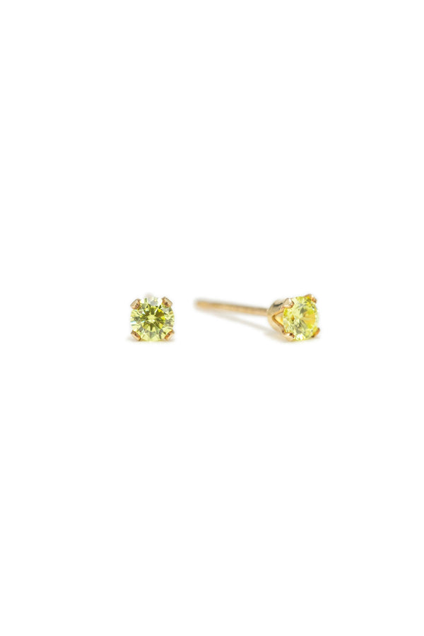Birthstone Gold-Filled Stud Earrings | CZ Studs | Gold Studs: August