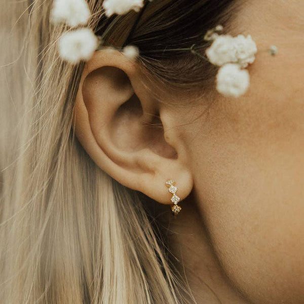 Alice Diamond Hoops: Gold
