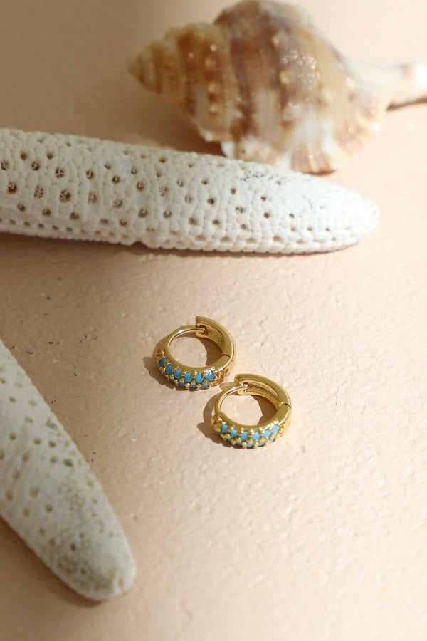 TURQUOISE DUO HUGGIES: GOLD