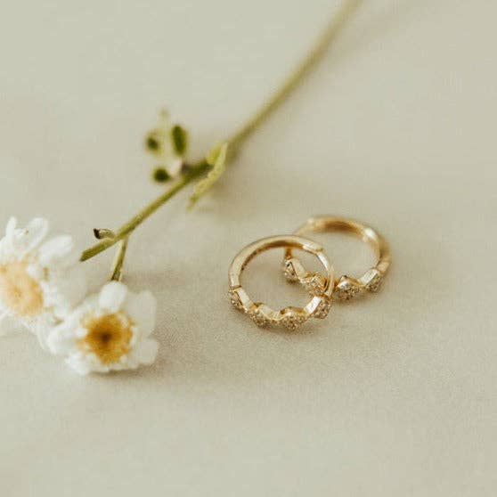 Alice Diamond Hoops: Gold
