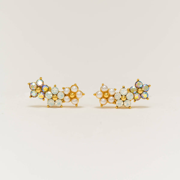 Floral Climber Earrings | Floral Ear Climbers | Spring Studs