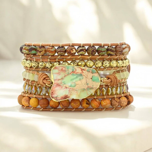 Emperor Jasper Treasure Wrap Beaded Bracelet